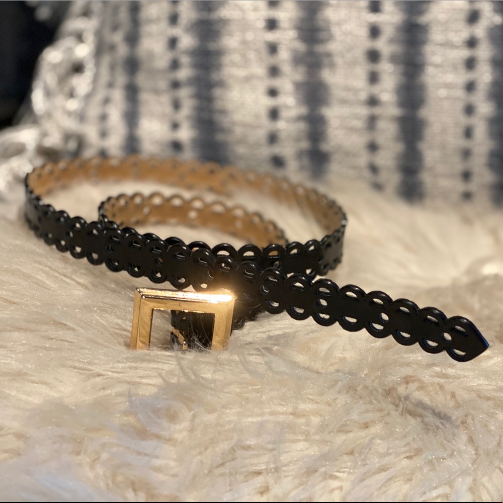 Glossy black belt